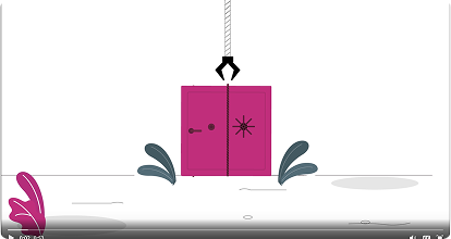 A crane lifting a safe in the BeetVPN animation